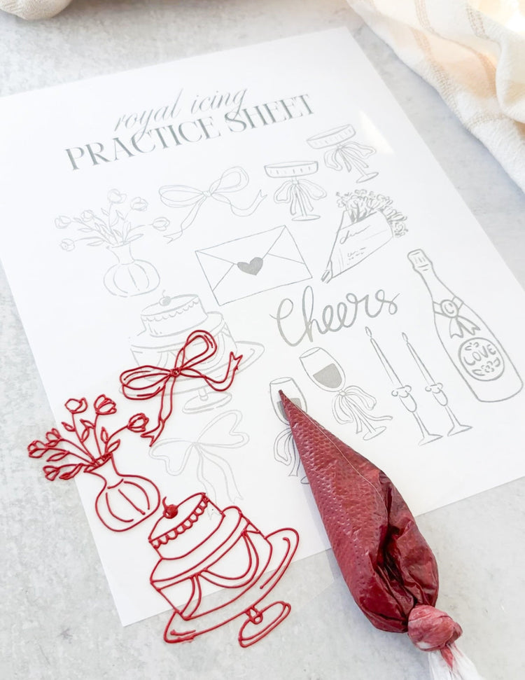 Vintage Royal Icing Practice Sheet