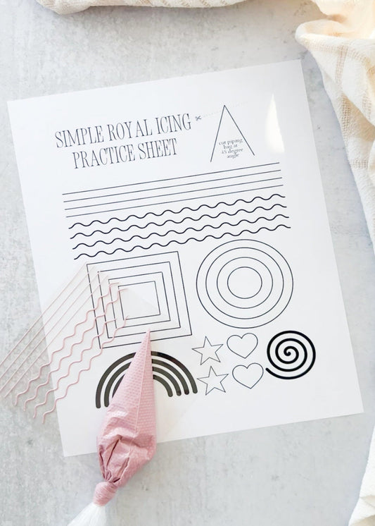 Simple Royal Icing Practice Sheet