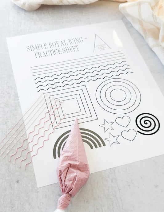 Simple Royal Icing Practice Sheet